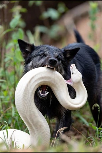 Albino Python Vs Wolf ‼️who wins : Rabbit is saved from hungry Python #animals #snake