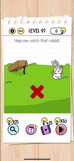 Brain Test Level 97 Help me catch that rabbit Answers Solutions