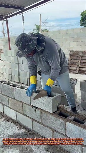 Fast and Accurate Concrete Block Wall Alignment Technique