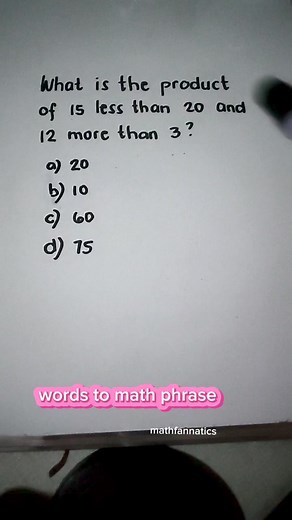 Math Word Problem. Translate words to math phrases, then simplify. #educational #exams #maths #thinkaboutit | Math Fannatics