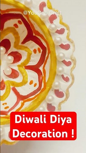 DIY Diya Decoration for Diwali 🎨✨ & School Project 🪔 #youtubeshorts #sehar