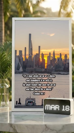Exodus 22:1 #exodus #sheep #sunrise #city #water #bible #bibleverseoftheday #biblestudy #bibleverse