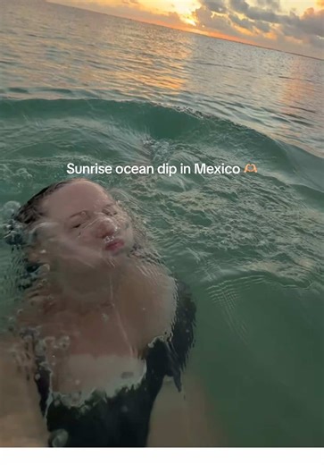 Refreshing Sunrise Ocean Dip in Mexico