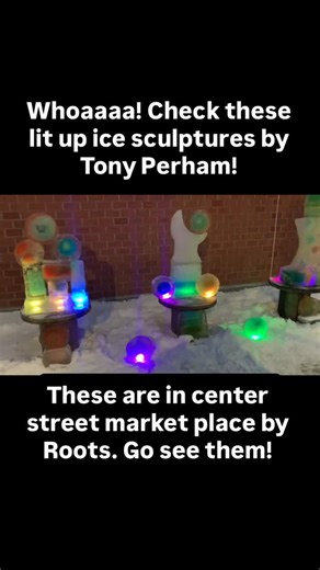 Holy trippy Winterfest magic! These light up ice sculptures by Tony Perham are so rad! Get down to Center Street Market Place (by Roots) in Rutland tonight or tomorrow night to check them out! | Rutland Winterfest