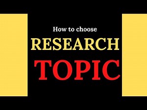How to choose Research Topic through Step by step approach | The RISD