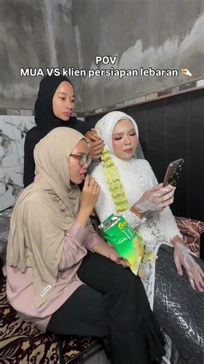 MUA VS CLIENT PERSIAPAN LEBARAN 🤭🤭#shorts #riaspengantin