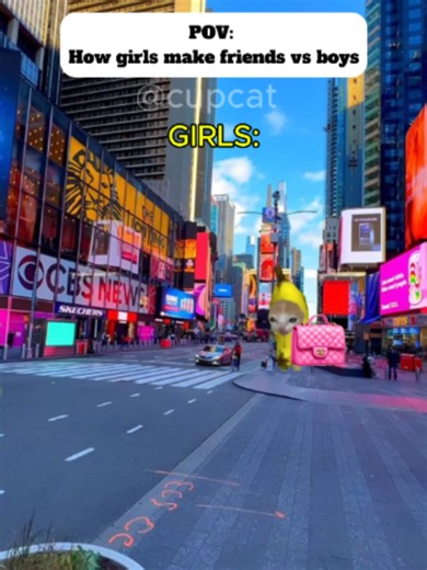 How girls make friends vs boys #catmemes #relatable | cat