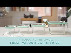 Luvele Glass Vacuum Seal Container Set, Plastic Free Meal Prep Containers