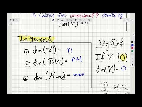Dimension of the vector space