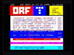 Videotext komplett ORF 2 Seite 100-899 / Teletext complete ORF 2 p. 100-899 (1999)