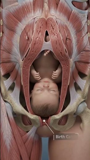 How Normal Delivery Happens 🤱 | Baby Birth Animation #short #miracleinmotion #pregnant #baby