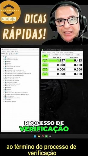 Teste Rápido SSD: Veja Velocidade Leitura/Escrita com CrystalDiskMark! #shorts