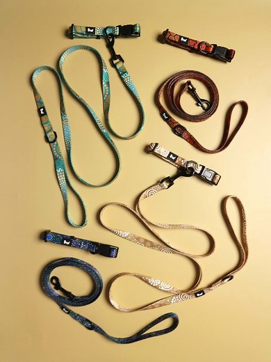 Deck out your pup in our pawsome Indigenous art dog collars and leashes! 🐾🎨 With sizes for small, medium, and large dogs, you'll find the perfect fit for your furry BFF. These unique designs will have your pooch strutting in style, whether you're hitting the dog park or the city streets. Get yours today and add some artsy flair to your daily walks! 🐶💕 Available now! | BW Tribal