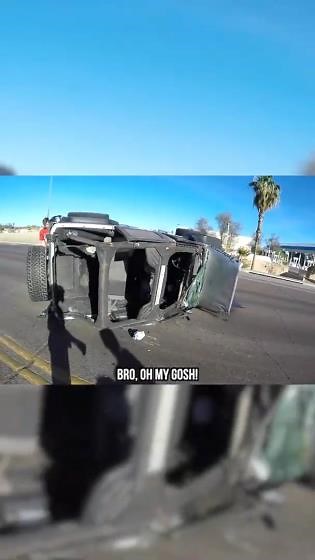 Car flips over | Shocking accident footage