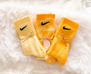 Tie Dye NIKE Socks - YELLOW Trio - Block Pastel Yellow Yellow and White Marbled - Tie Dye Socks Set - Etsy Canada