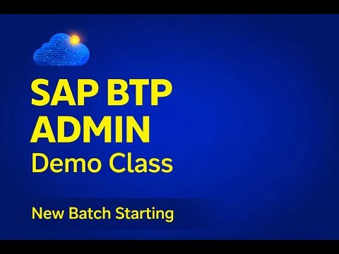 SAP BTP Admin Training Demo | New Batch Starting | Live & Hands-On | 2026