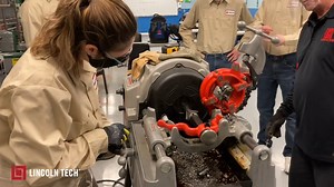 Our HVAC students are trained in the installation and repair of refrigeration, heating, and cooling mechanical and electrical control systems of both residential homes and commercial buildings. Many features of a system will require the correct piping. Here, Cassandra is learning cutting and threading procedures with her instructor and class. #WomenMakingHistory #lincolntech #airconditioning #hvac #hvaclife #ac #airconditioner #heating #hvacservice #cooling #hvactechnician #hvactech #heatingandc