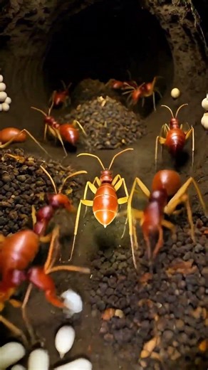 “Ant POV: Underground Colony Life Captured by Micro Camera. #shorts