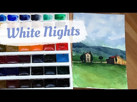 White Nights Artists' Watercolour 36 Colours Set Unboxing/Swatching/Painting