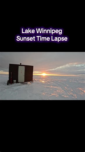 lake Winnipeg sunset time lapse #icefishing #hardwater #fyp #wisco3 @R2thecrook