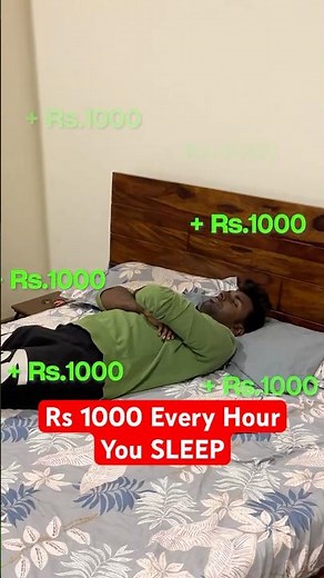 Sleep For Rs 1,00,000... 😳(₹1,000 Every Hour)#shorts