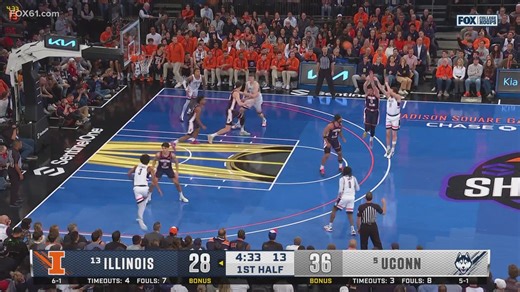 The Huskies used a balanced offensive attack and stingy defense to hold back the Illini at Madison Square Garden Friday afternoon. UConn never trailed. | FOX61