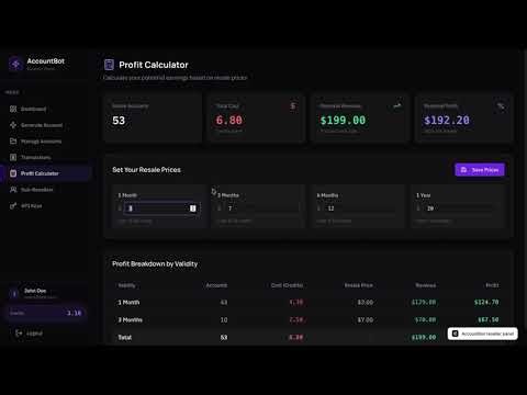 Start Your Own Subscription Business! 🚀 AccountBot Reseller Panel v4 Walkthrough