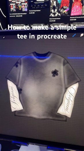 PROCREATE TUTORIAL how to make a simple tee #shorts #procreate