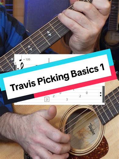 A Quick Travis Picking Basics Lesson 1 of 3 Fingerstyle Guitar #acoustic #fingerstyle #fingerpicking #tips