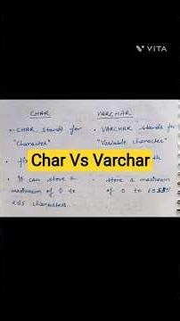 Char Vs Varchar #char #varchar #sql #mysql #datatypes #database #dbms #dbmstutorials #cbse #imp