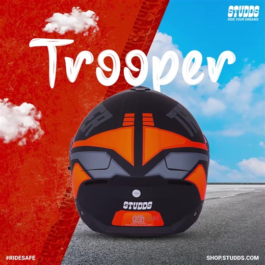 Heading out for an adventure? 🏍️Look no further than the Trooper helmet! This flip-up full-face helmet is designed to keep you safe, with features like a high-impact outer shell, regulated density EPS, hypoallergenic liner, quick-release visor and quick-release chin strap. And the best part? Choose from a range of sizes and colour options to find the perfect fit for your ride. 🛣️ Click on the link in bio: https://shorturl.at/zBMT6 #PickYourView #TrooperHelmet #SafetyFirst #STUDDSHelmet #RideYo