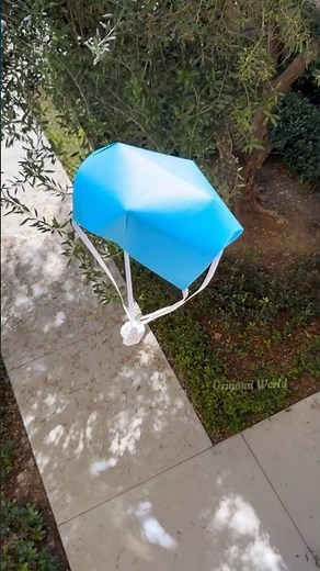 EASY PAPER PARACHUTE ORIGAMI PAPER CRAFT TUTORIAL | DIY PARACHUTE PAPER STEP BY STEP EASY ORIGAMI