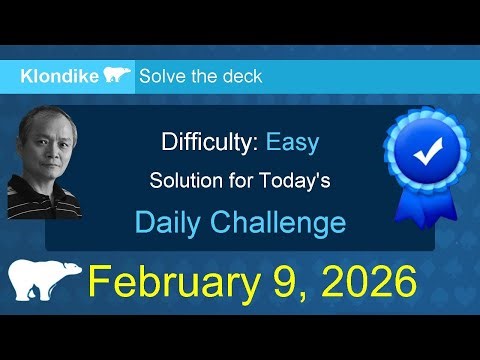 Microsoft Solitaire Collection: Klondike - Easy - February 9, 2026