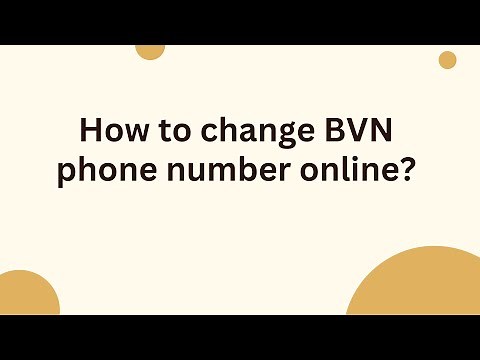 How to change BVN phone number online?