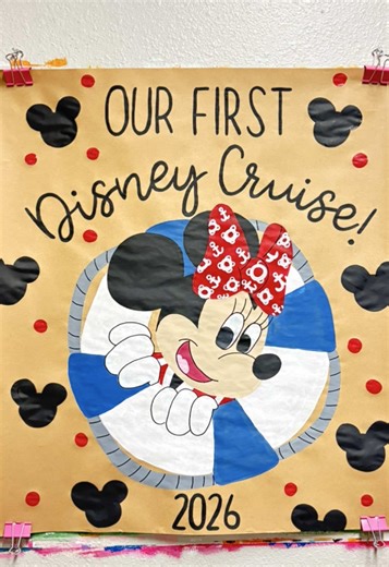 get your disney cruise door banners here! #disneycruise #brownpaperbanner #fyp