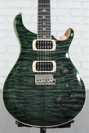 PRS SE Custom 24 Quilt Electric Guitar - Teal Black/Natural Back, Sweetwater Exclusive