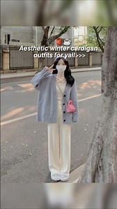 Asthetic winter cardigan outfits for women #shorts #fashion #‪@AestheticFashion-43‬