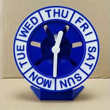 Day of Week Clock Internal Geneva Mechanism version (revision 1)#3dprinting