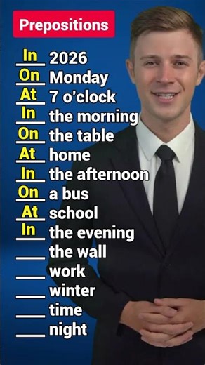 Prepositions IN, ON & AT | Common English Usage