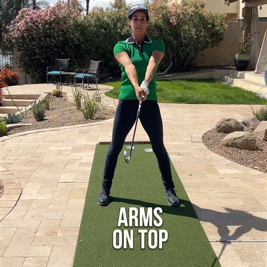 More Pars With Christina Ricci | If you want more pars, let's get your arms on top of the chest for better golf swings. Love this tip? Please FOLLOW. Got a question?... | Instagram