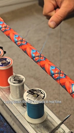 Today in Rodbuilding... I laid down the last couple accent threads to close up this custom rods decorative thread wrap. I can't wait to see this one under finish, but I still have to move a couple threads around and eliminate any gaps before tying off and finishing it. | Garone Custom Rods and Tackle