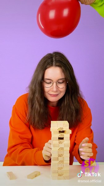 Fun Challenge: Playing Jenga! || Whoever drops everything gets punished 😈 #viral #challengetiktok #exited #fyp