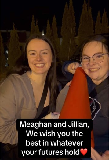 New traditions with old friends, we will miss you both so much, you will forever be REDS ❤️🖤 #cheerleading #cheer #goredsgo #unb #senioryear #senior #graduation #classof2025