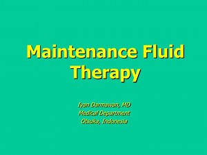 Maintenance Fluid Therapy - SlideServe