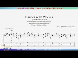 John Dunbar Theme - Dances with Wolves - Guitar Tab