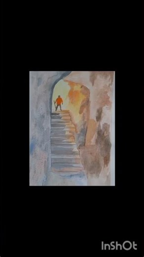 Discover Ancient Cave painting Techniques with water colour #shortvideo B.A 3 rd semester