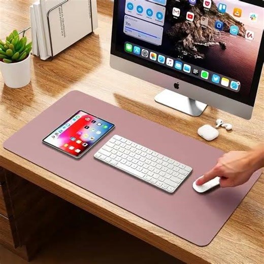 Double Sided PU Leather Desk Mat & Mouse Pad – Waterproof Desk Protector 23 6" x 13 7"