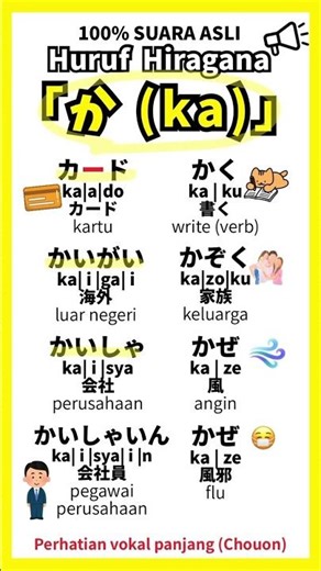 Belajar Hiragana 「か」8 Kata Jepang yang Sering Dipakai #bahasajepang