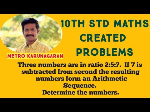 10th Std Maths Created sum Three numbers are in ratio 2:5:7. If 7 subtracted from second resulting