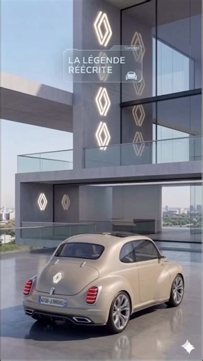 1950 car designed by AI: Renault 4cv néo-rétro #renault #automobile #car #cars #automotive